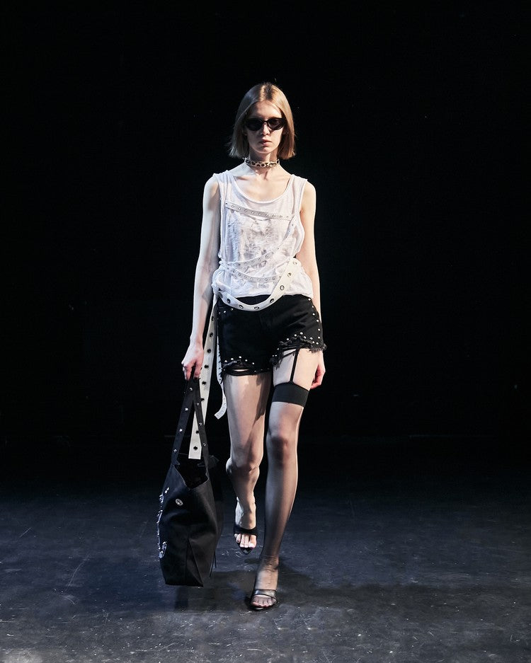 Cone Stud Body Line Top In Black