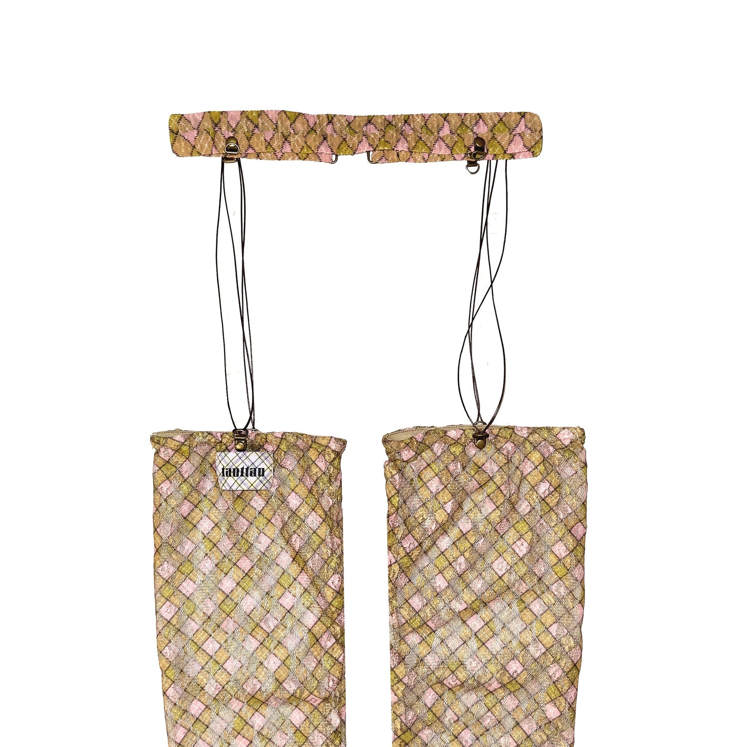 Plaid Lace Thigh Stockings garter belt set Fenlü