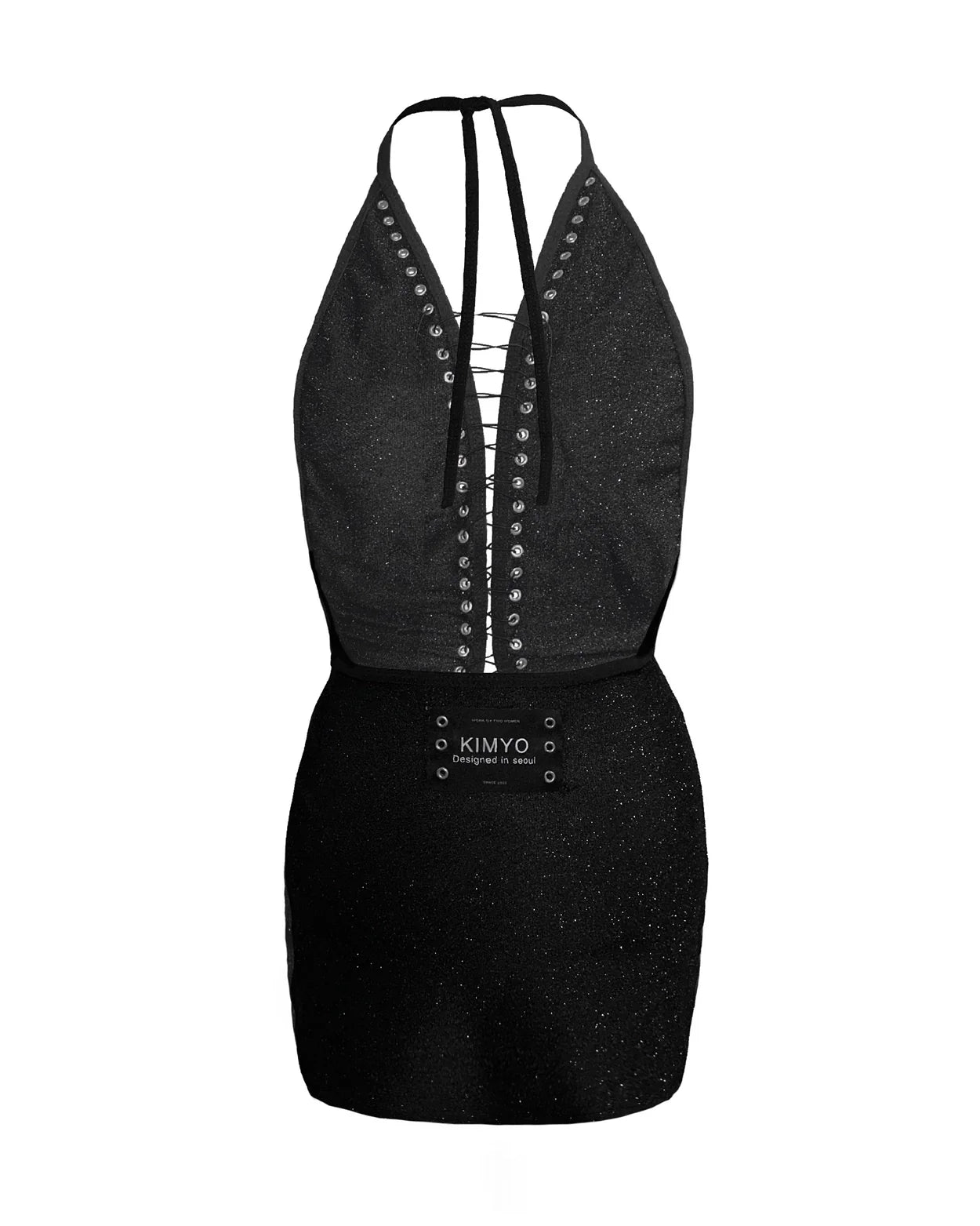 Full Pearl Halter Mini Dress