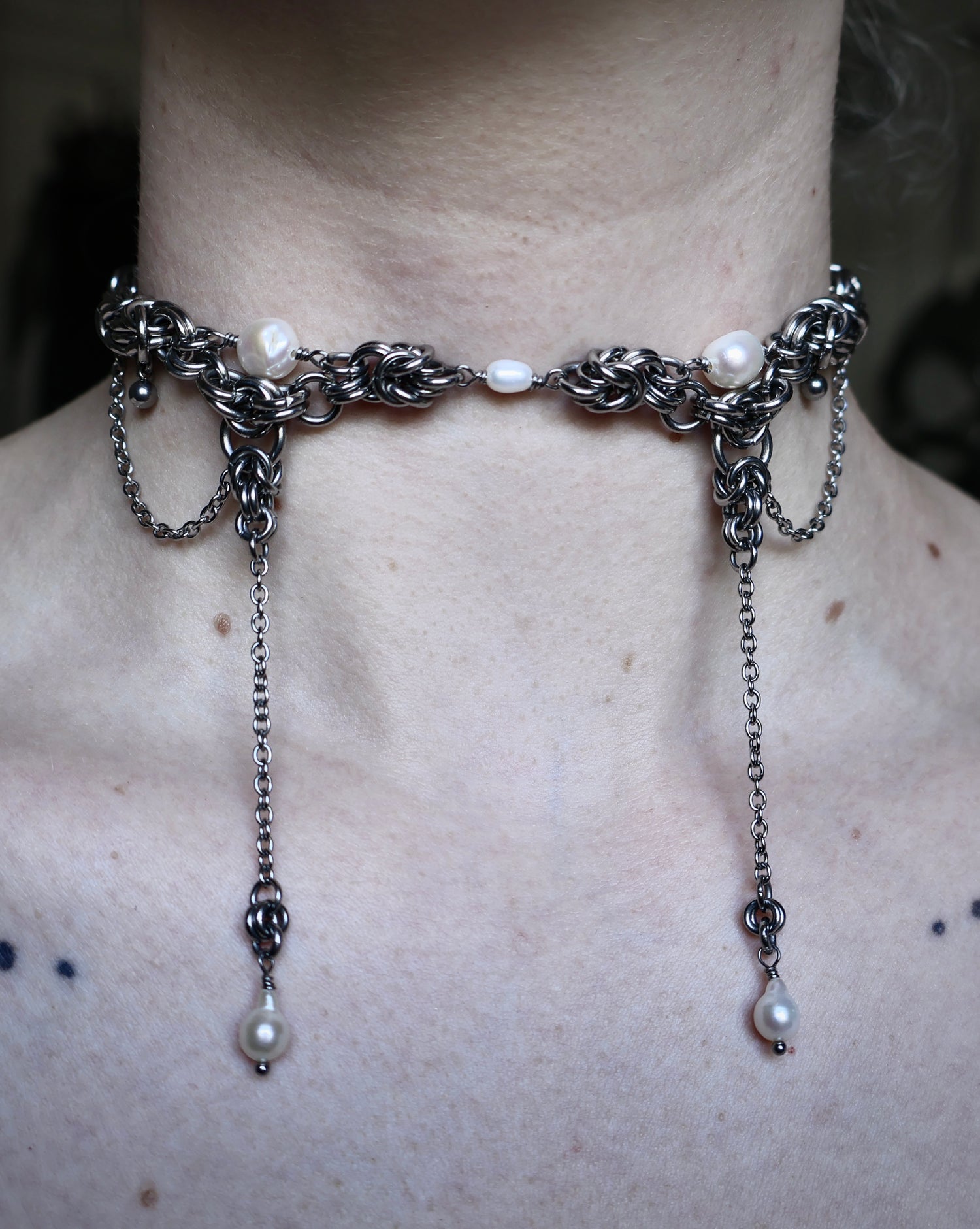 Fairy Drops. Chainmail Choker.