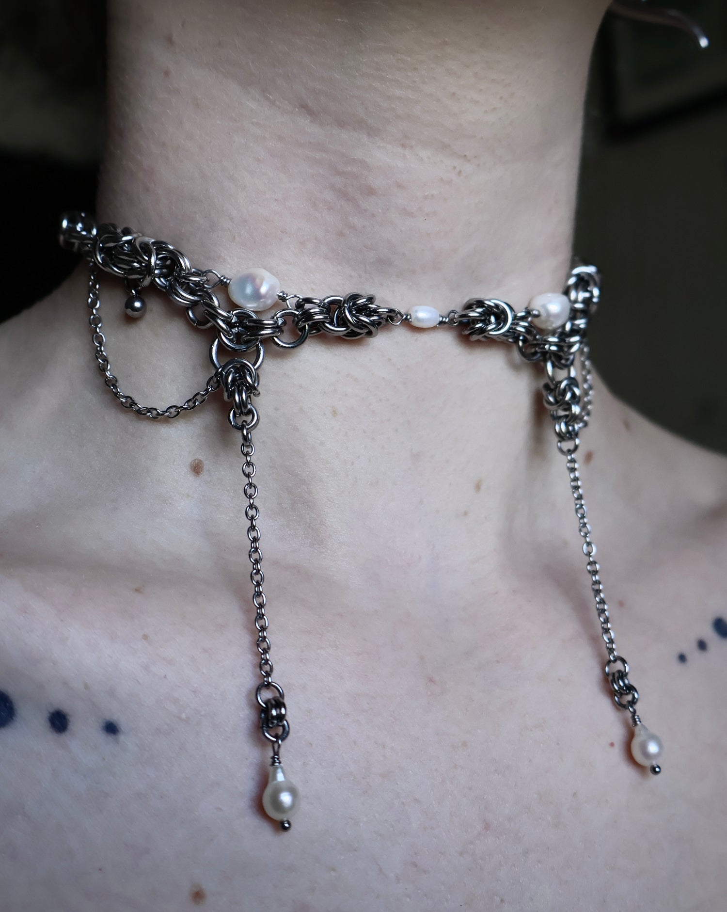 Fairy Drops. Chainmail Choker.