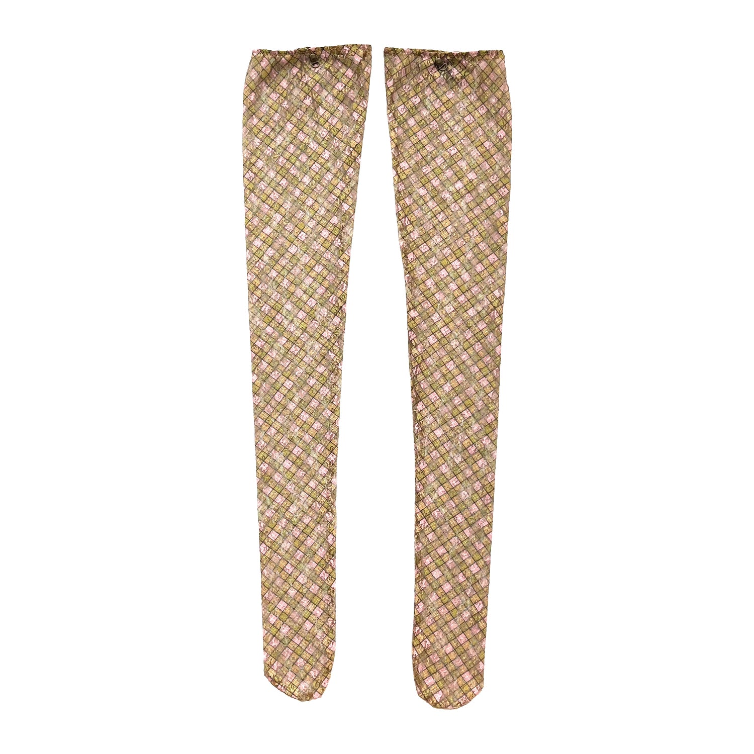 Plaid Lace Thigh Stockings garter belt set Fenlü