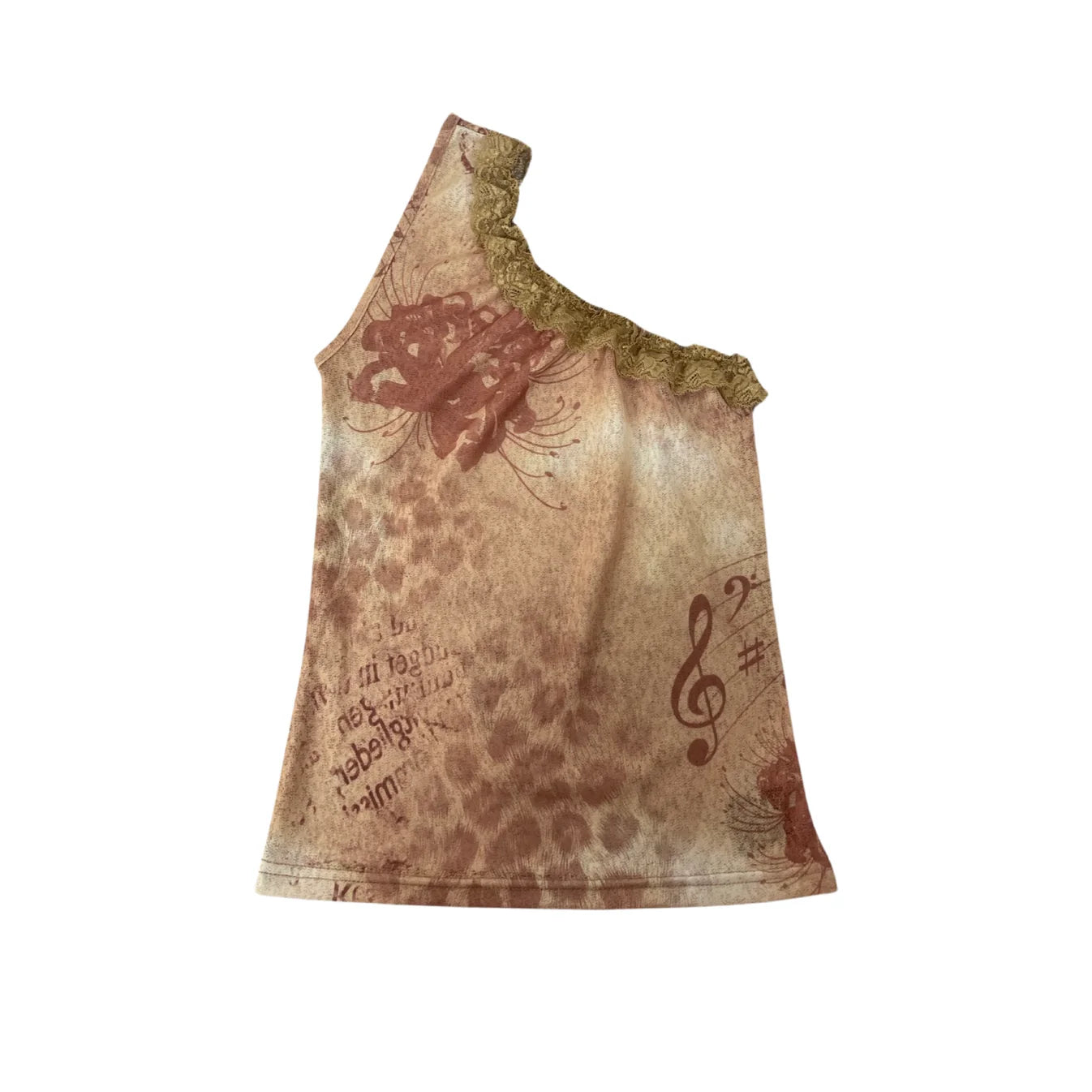 Floral Leopard  Print One-Shoulder Top