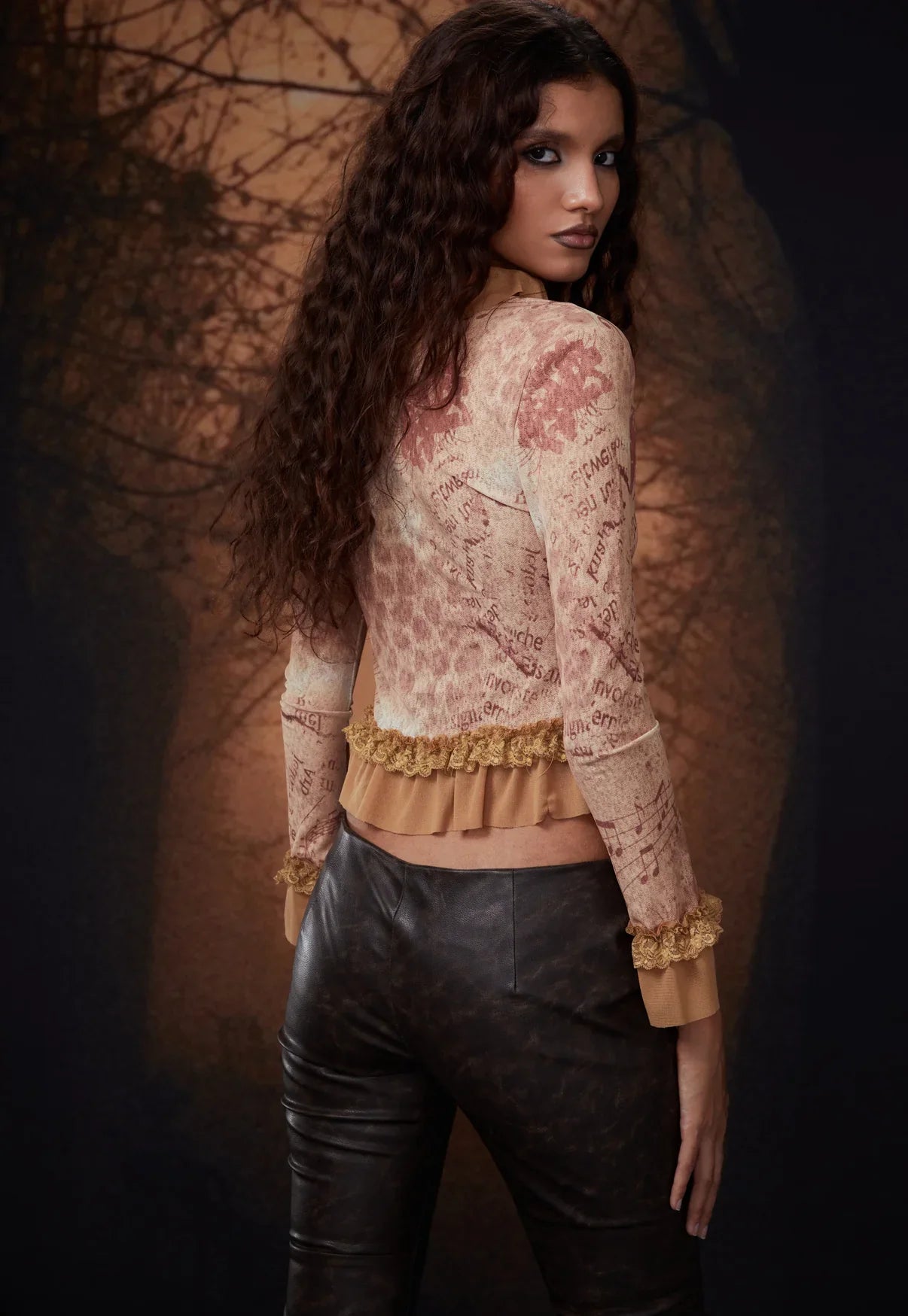 Floral Leopard Print Mesh Cardigan