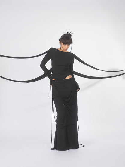 Harness Tie Top - Solid Black