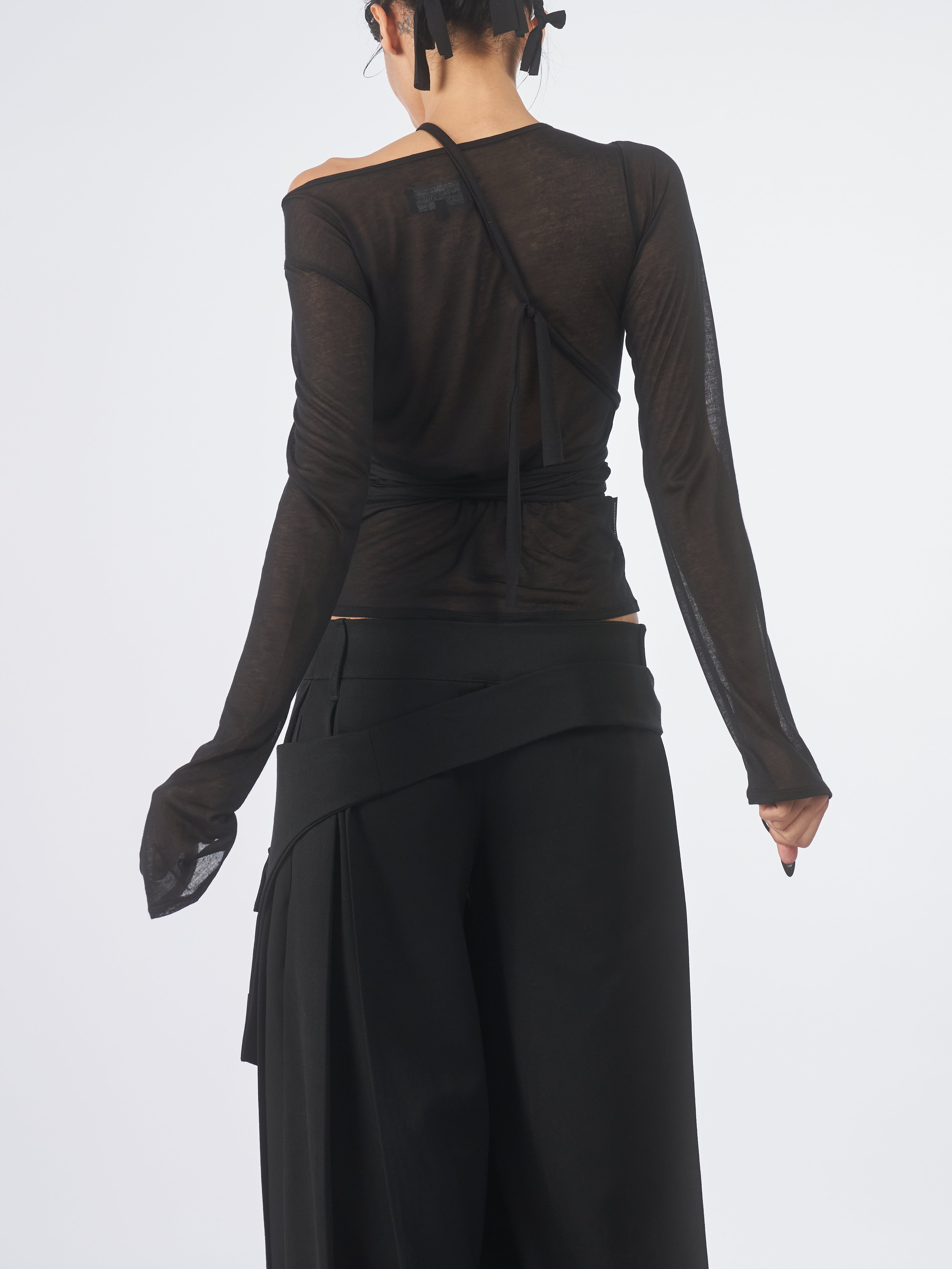 Harness Tie Top - Sheer Black