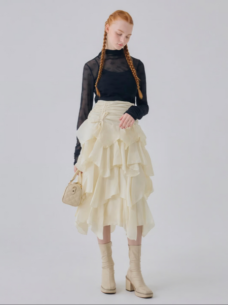 RONRON★韓国★人気★SHIRRING RIBBON LONG SKIRT 2色 RONRON☆韓国☆人気☆SHIRRING RIBBON LONG SKIRT 2色