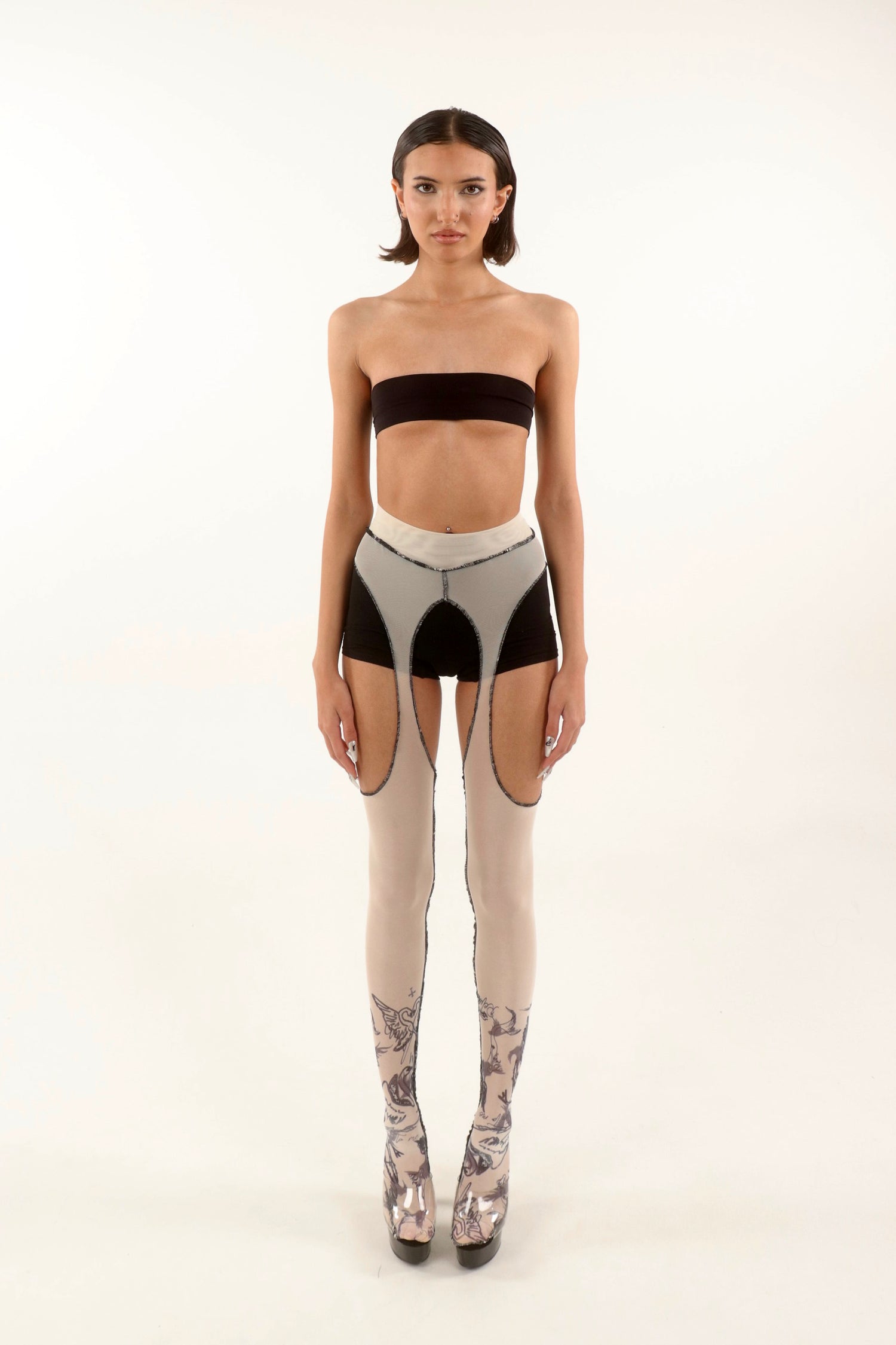 Tattoo Garter Tights