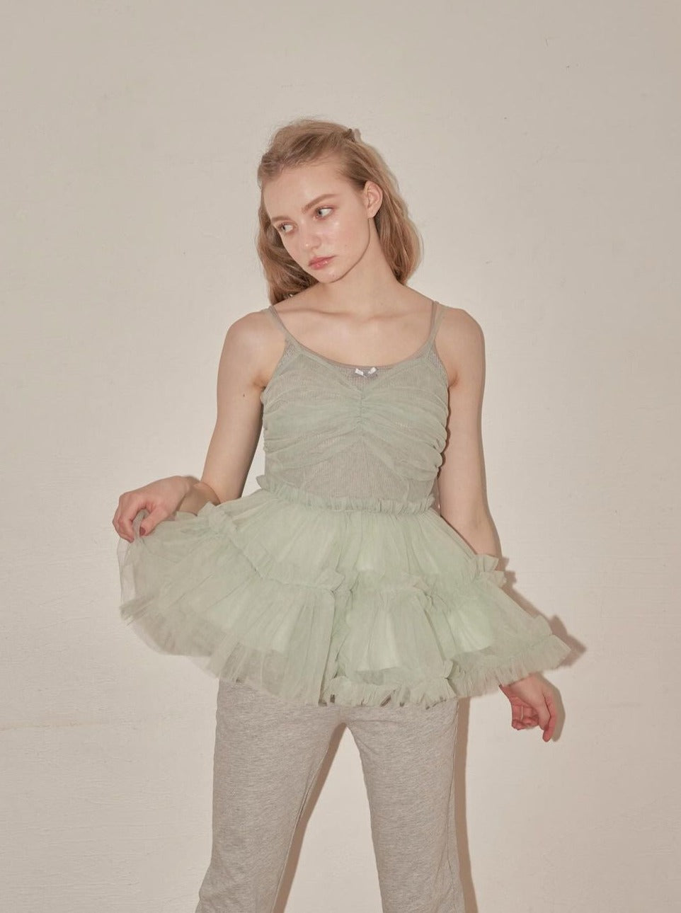 Ballerina Fairy Tulle Peplum Tops[4Colors]