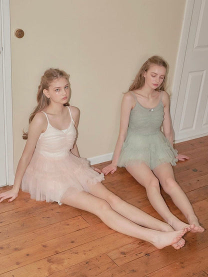 Ballerina Fairy Tulle Peplum Tops[4Colors]