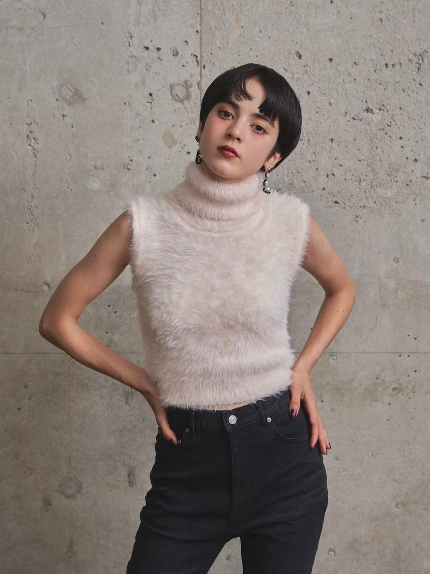 Meow Shaggy Knit[2Colors]
