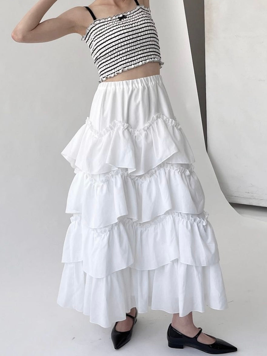Ballerina pure tiered skirt (white)