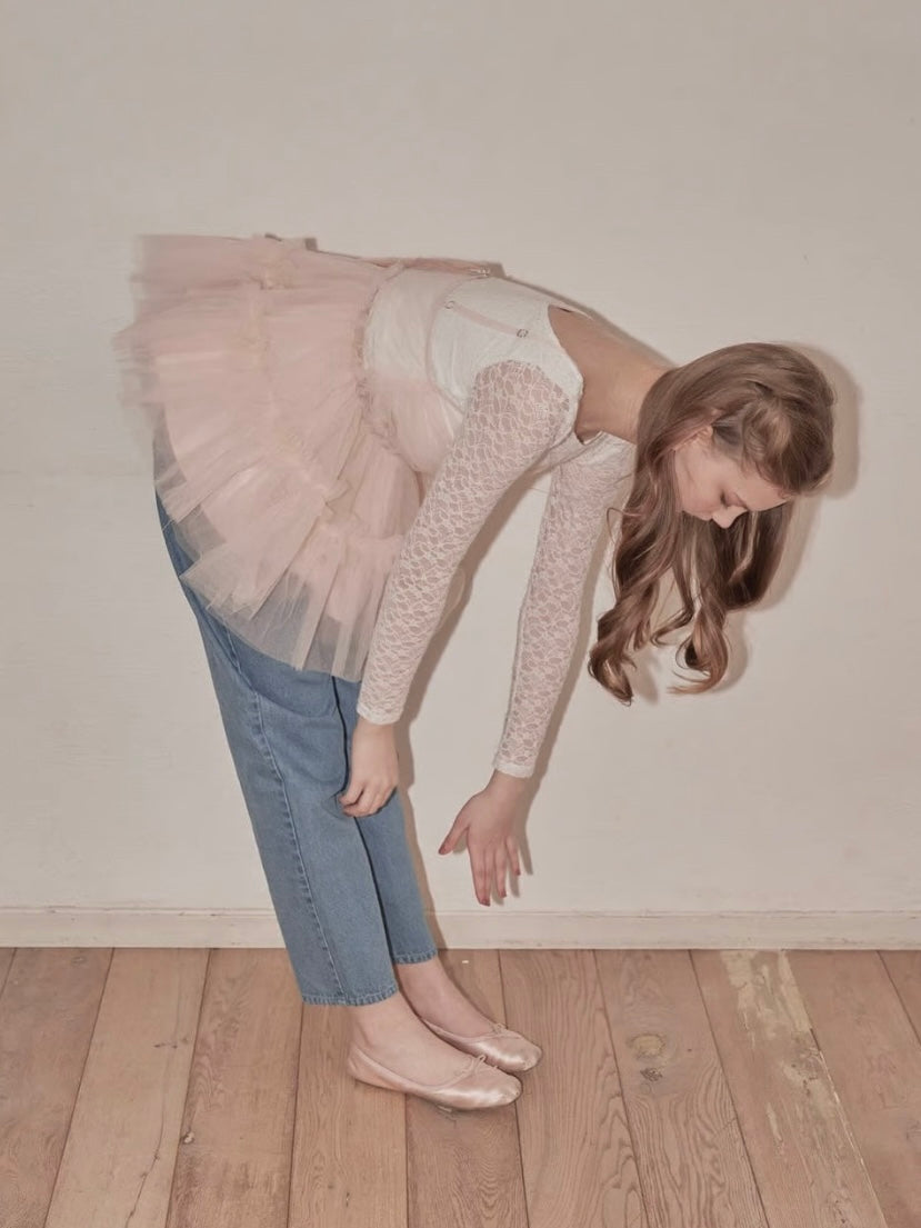 Ballerina Fairy Tulle Peplum Tops[4Colors]