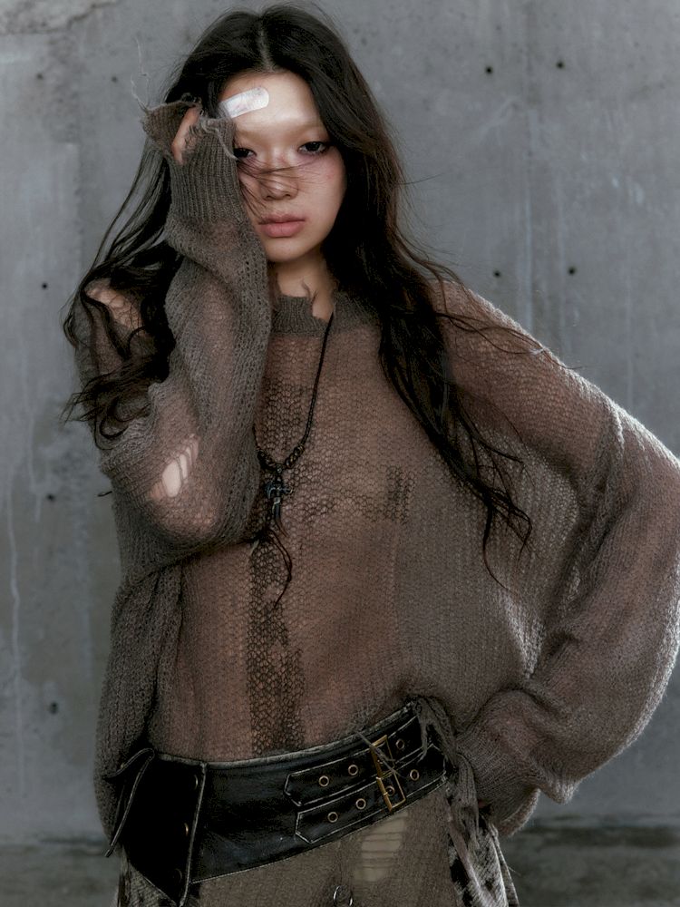 Cross Detail Mohair Sweater