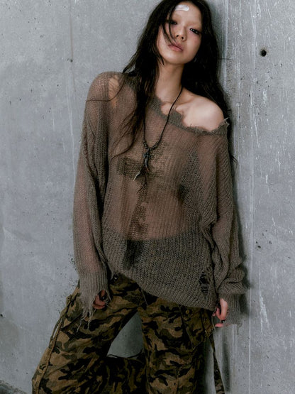 Cross Detail Mohair Sweater