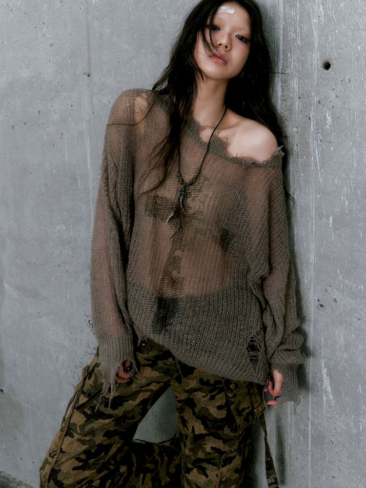 Cross Detail Mohair Sweater