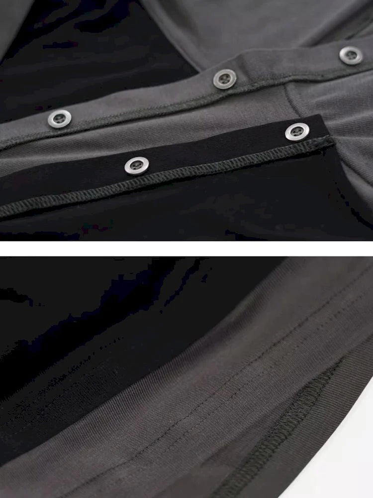 Black-Gray Two-in-One Hoodie