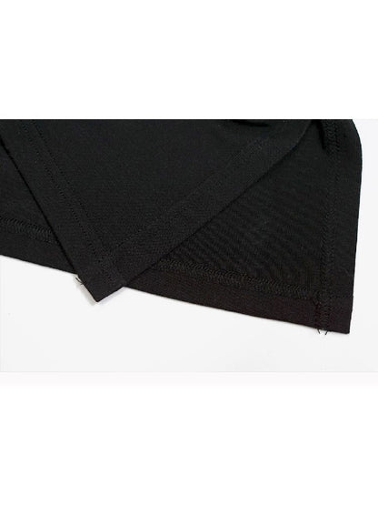 Black Off-Shoulder Ruched T-Shirt