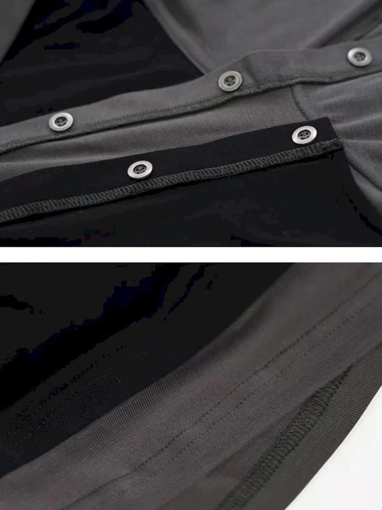 Black-Gray Two-in-One Hoodie