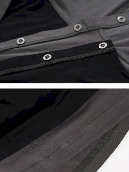 Black-Gray Two-in-One Hoodie