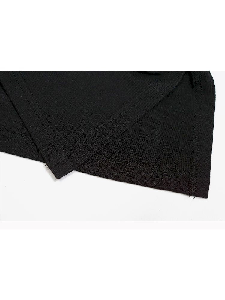 Black Off-Shoulder Ruched T-Shirt