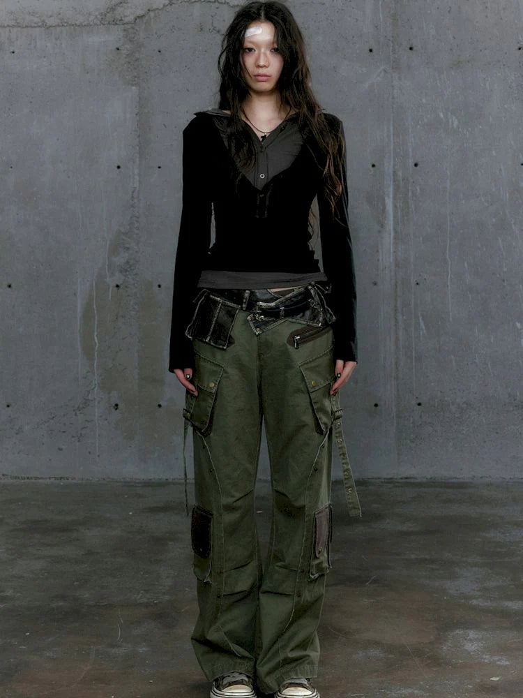 Black-Gray Two-in-One Hoodie