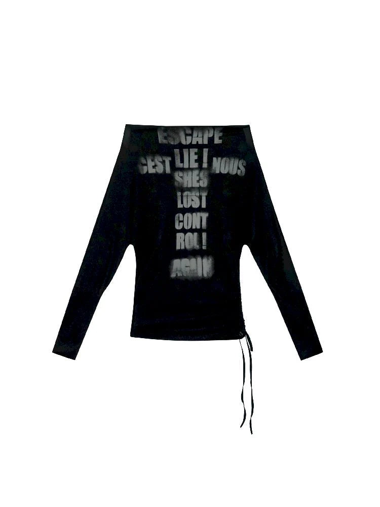 Black Bat-sleeve Top