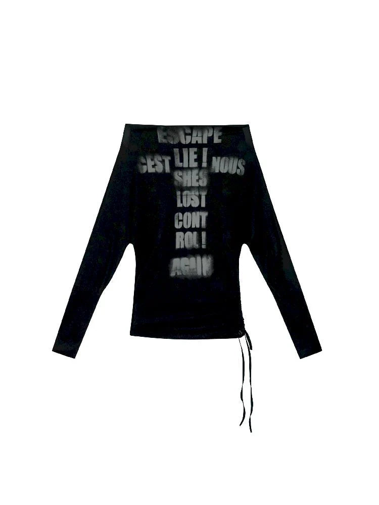 Black Bat-sleeve Top