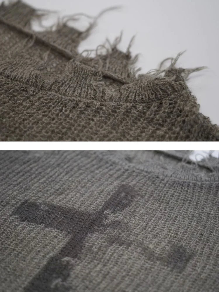 Cross Detail Mohair Sweater