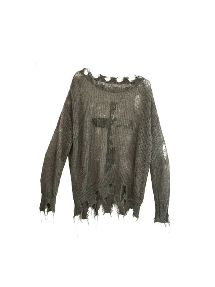 Cross Detail Mohair Sweater