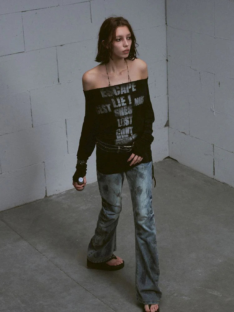 Black Bat-sleeve Top