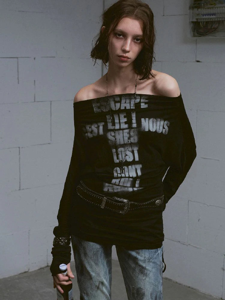 Black Bat-sleeve Top