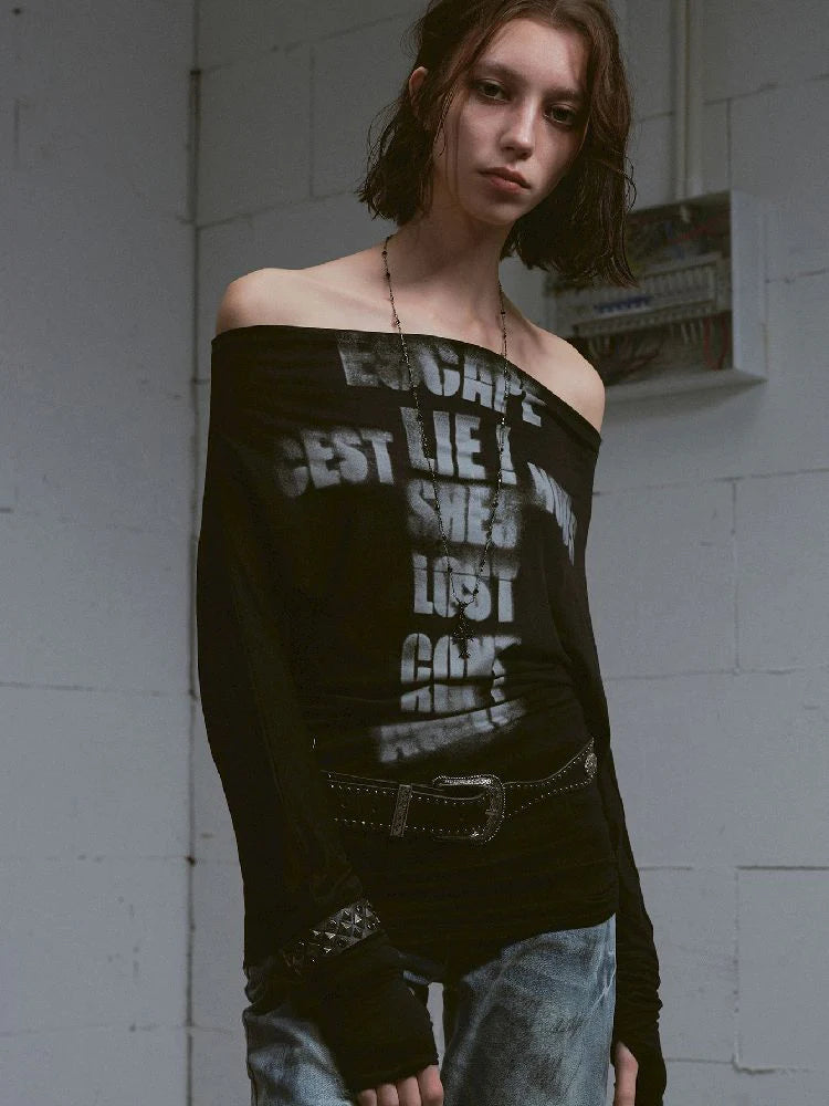 Black Bat-sleeve Top