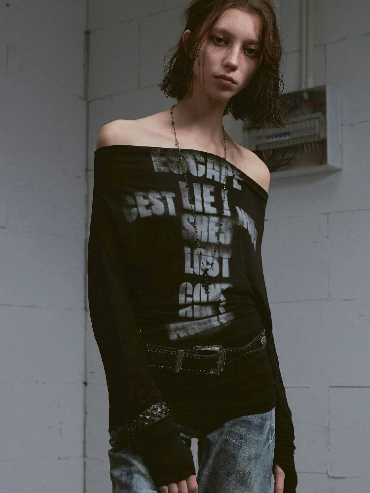Black Bat-sleeve Top