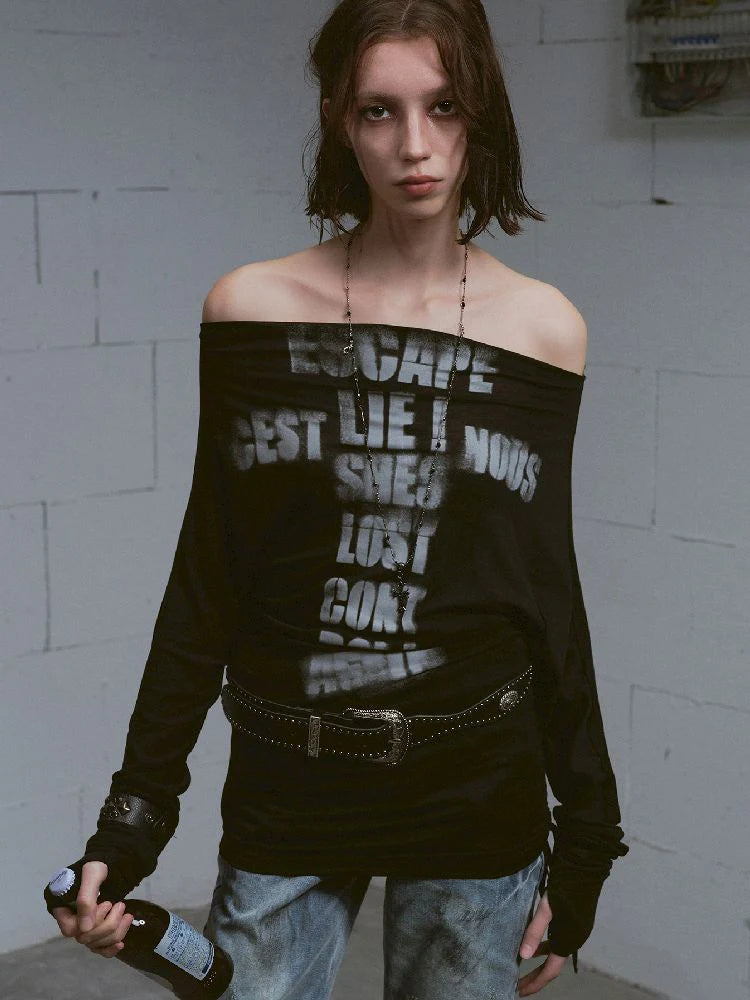 Black Bat-sleeve Top