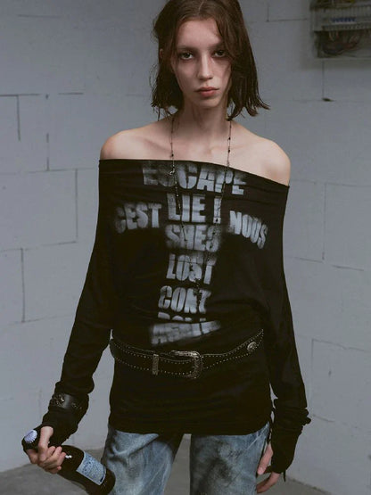 Black Bat-sleeve Top