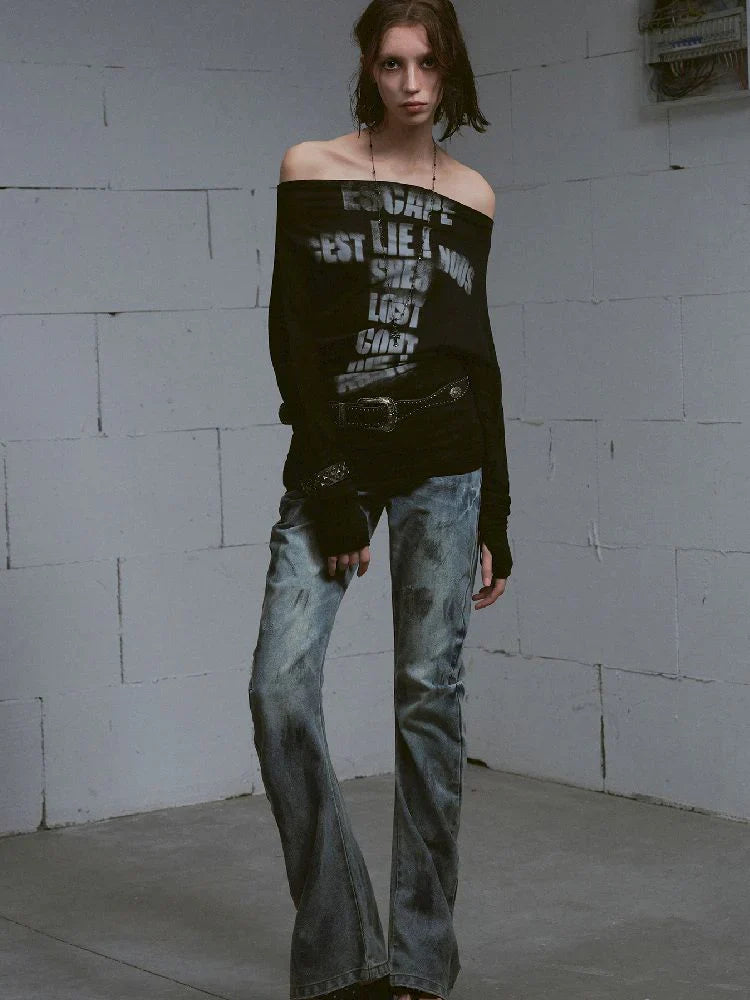 Black Bat-sleeve Top