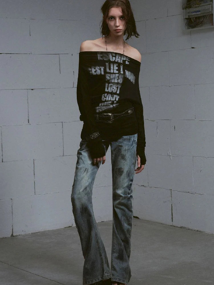 Black Bat-sleeve Top