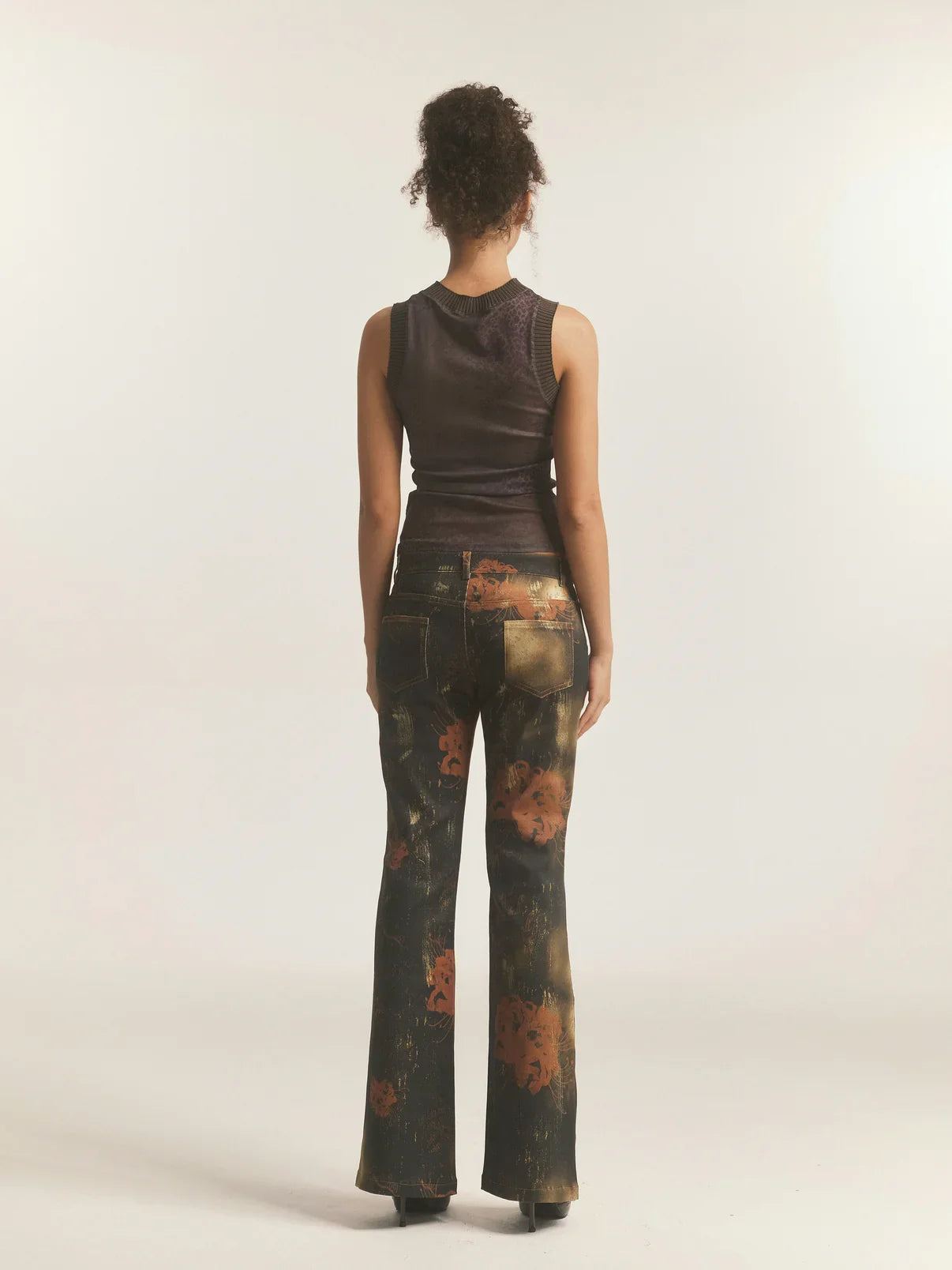 Navy Green Knit Patchwork Mesh Vest