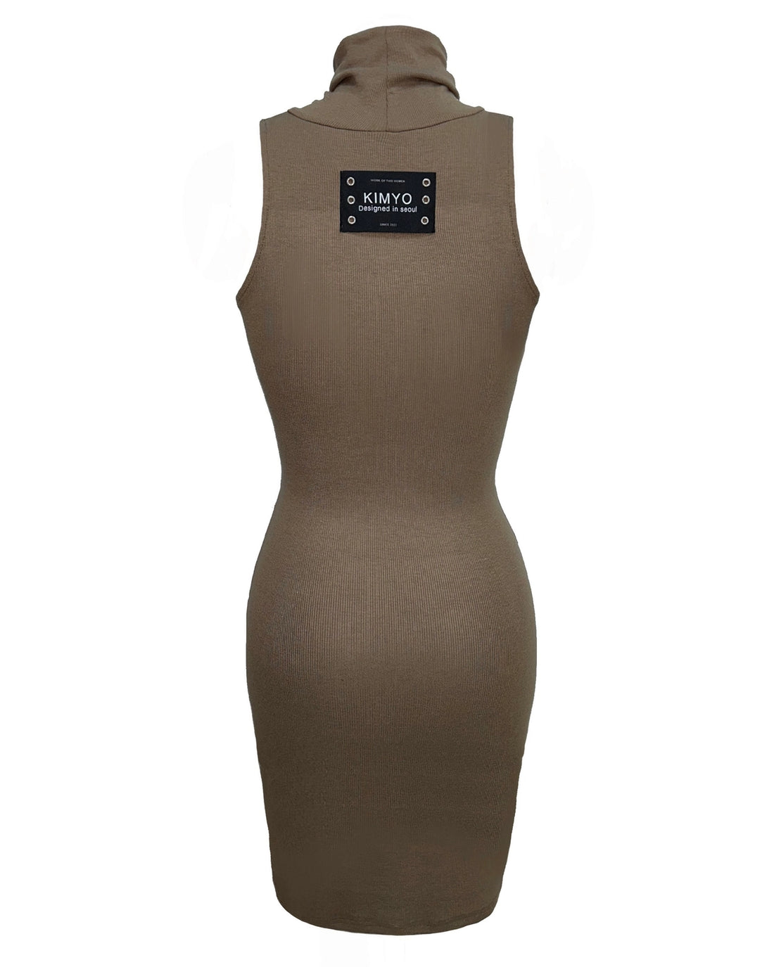 Ripped Text Slim Dress In Olive