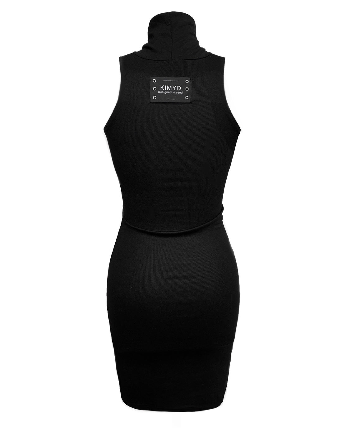 Ripped Text Slim Dress In Black