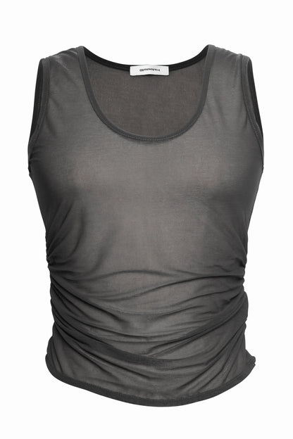 Ruched Sheer Tank