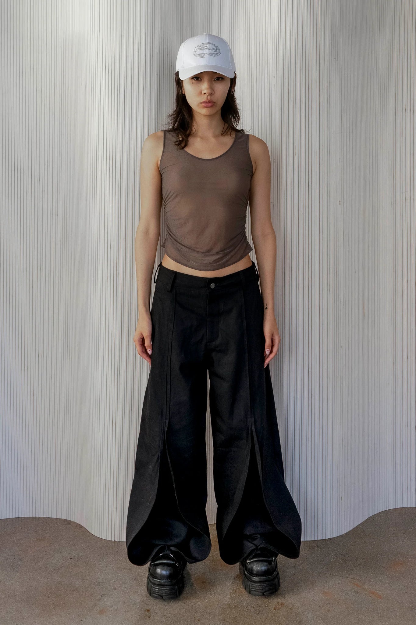 Ruched Sheer Tank