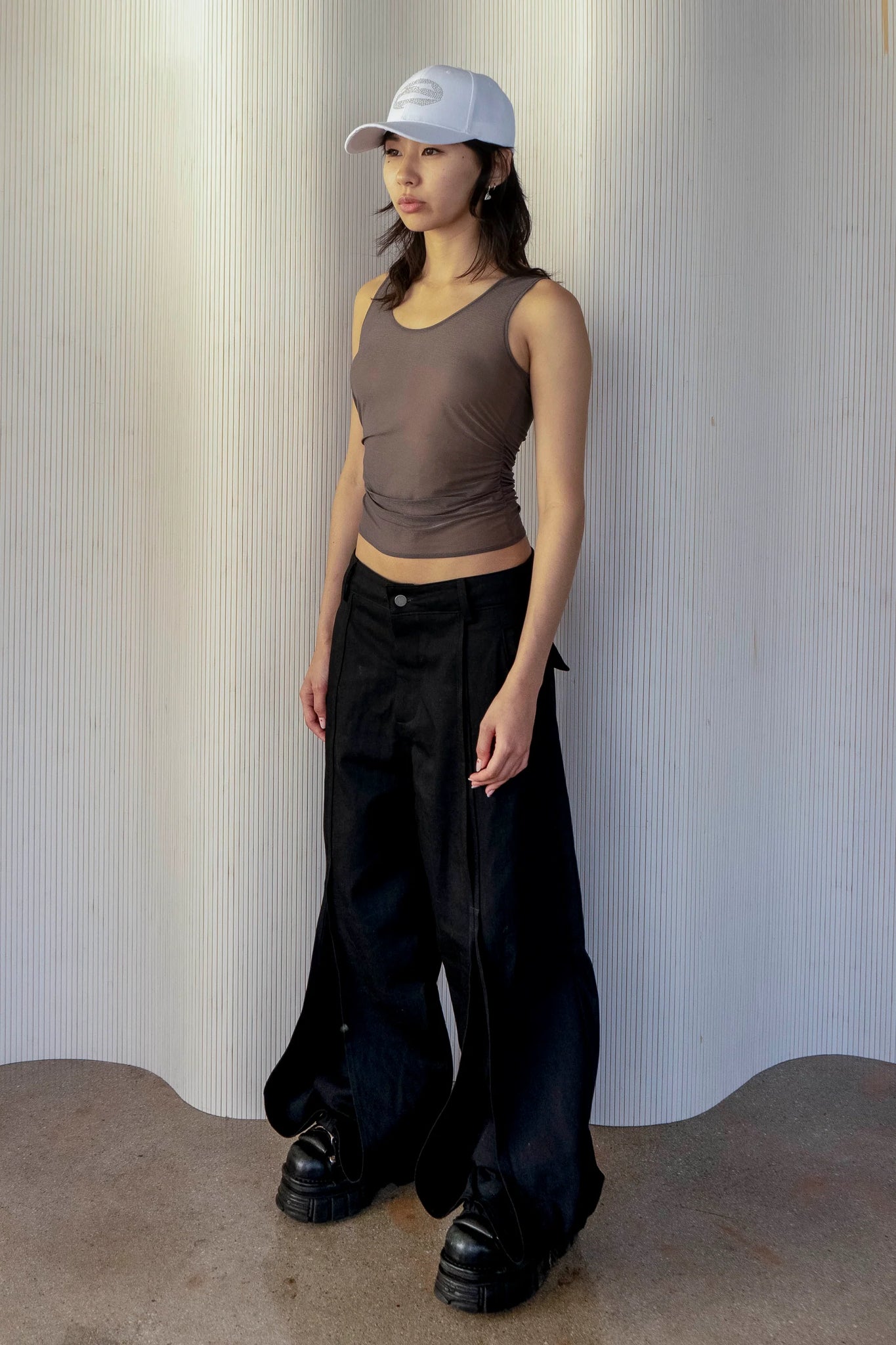 Ruched Sheer Tank