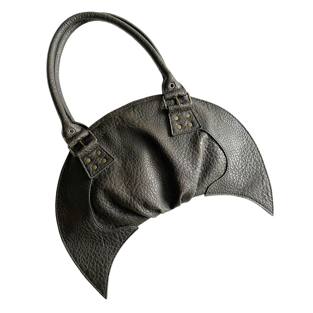 The Croissant bag glossy embossed earth