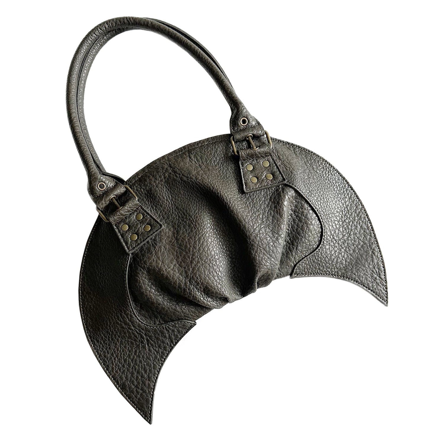 The Croissant bag glossy embossed earth