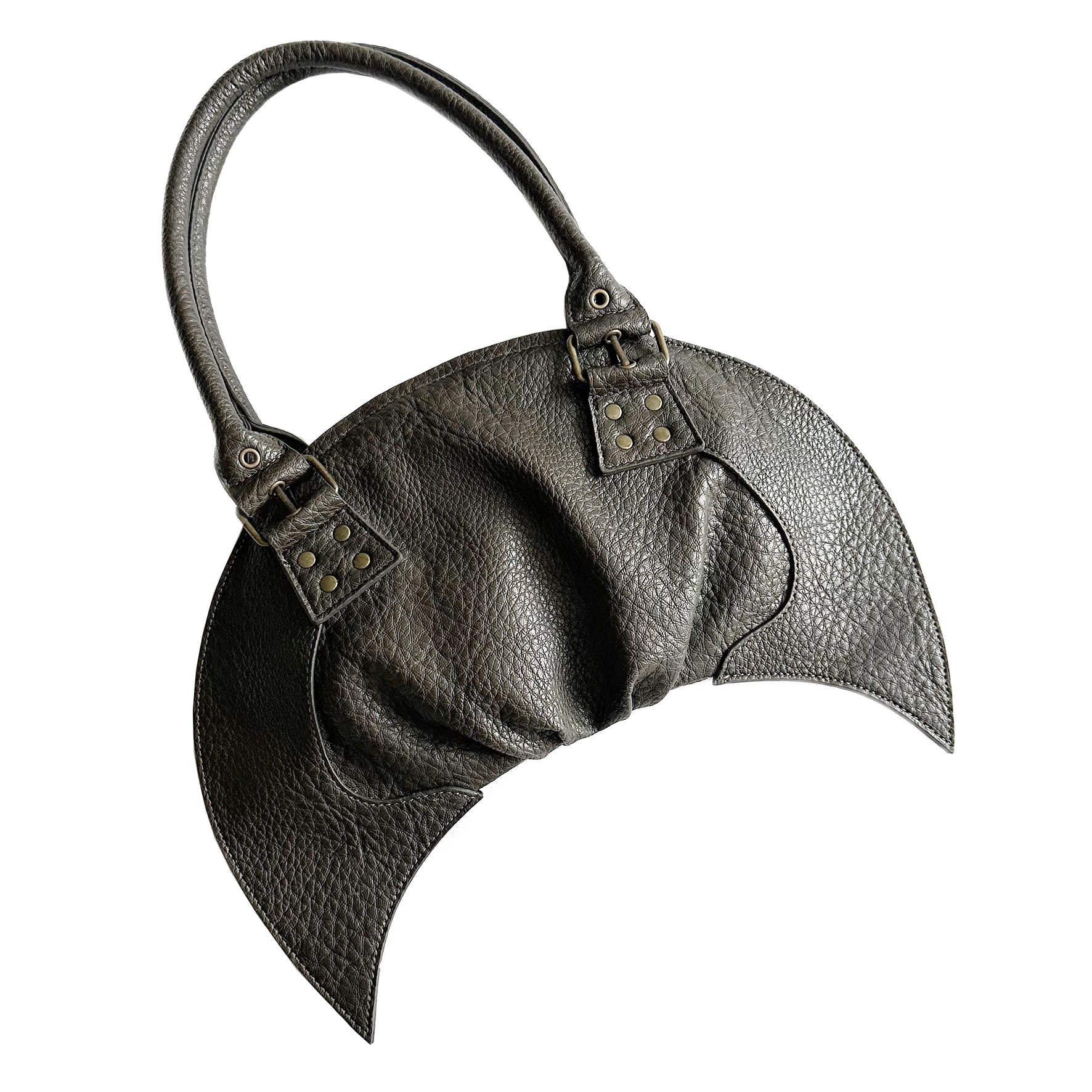 The Croissant bag glossy embossed earth