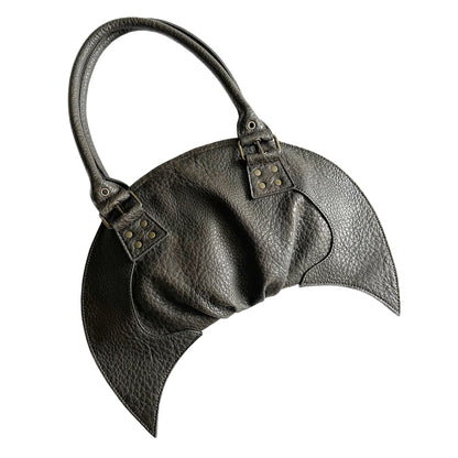 The Croissant bag glossy embossed earth