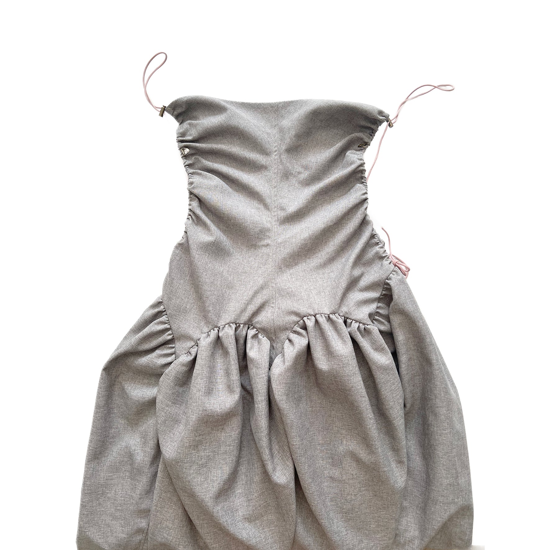 Open Back Cami Bubble Maxi Dress Office Grey Suiting