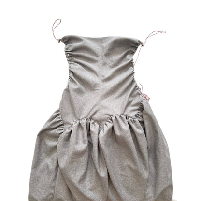 Open Back Cami Bubble Maxi Dress Office Grey Suiting